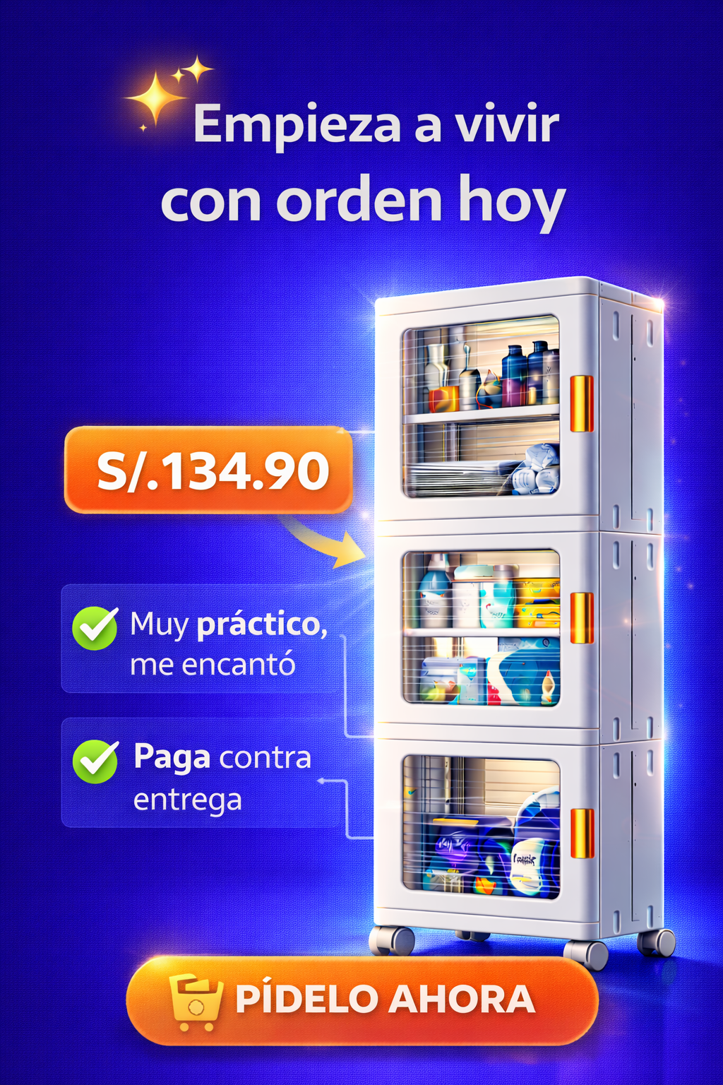 ESTANTE DE ALMACENAMIENTO 03 PISOS ARMABLE