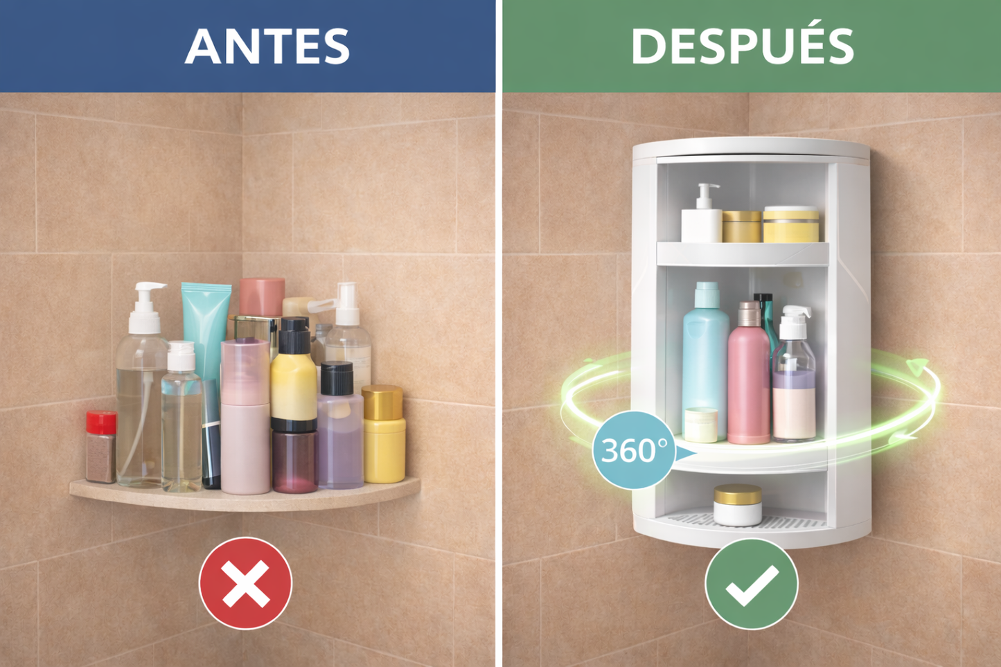 ESQUINERO GIRATORIO 360° DE 3 VIVELES